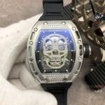 Super Clone Richard Mille RM 052 Skull Face Stainless Steel Men Watch